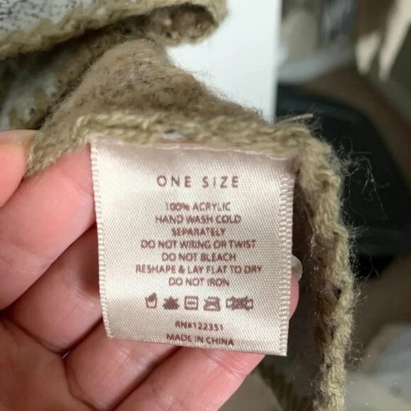 Women's Blanket Shawl Wrap Poncho Open Front Cape Brown Grey Fall Neutral - Picture 9 of 16